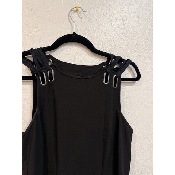 FREE PEOPLE Baby Love Trapeze Dress Black Grommets Strap Casual Women's S - Picture 5 of 8